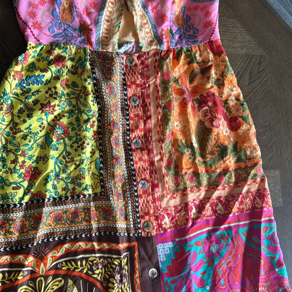 FARM Rio Mixed Scarves-print midi dress, Size Medium, $245 - Picture 12 of 13